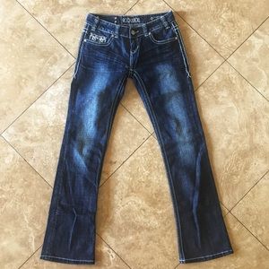 Rock&Roll Dark Wash Rhinestone Jeans
